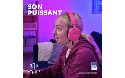 Casque gaming Trust GXT 498P Forta pour PS5, Rose