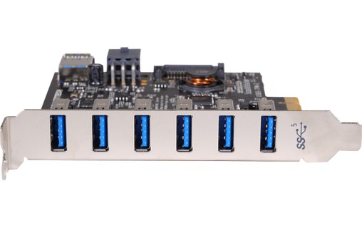 Carte PCIe USB-A 7 ports (6 externes, 1 interne) - Sonnet Allegro (5 Gbit/s)