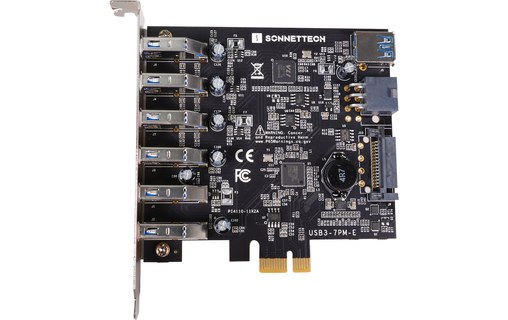Carte PCIe USB-A 7 ports (6 externes, 1 interne) - Sonnet Allegro (5 Gbit/s)