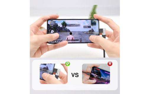 Câble de charge USB-C vers USB-C 100 W coudé 1,2 m - EZQuest DuraGuard C10012