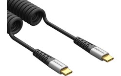 Câble de charge USB-C vers USB-C 100 W spiralé 1,5 m - EZQuest DuraGuard C10015