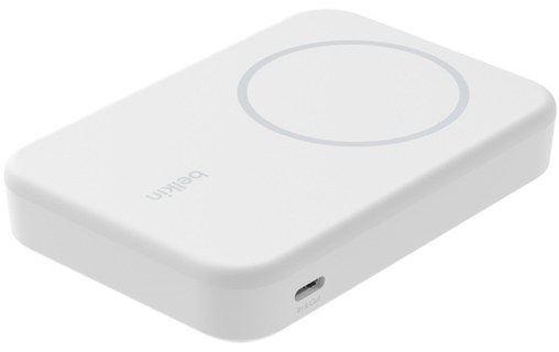 Batterie externe magnétique 8K avec Qi2 15 W - Belkin BoostCharge Pro blanche