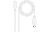 Câble Nanocable USB-C vers USB-A USB 2.0 - 3 m - Blanc