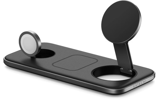 Chargeur sans fil Qi2 (15 W) 3-en-1 - Satechi Trio Wireless Charging Pad