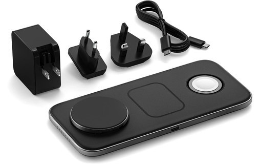 Chargeur sans fil Qi2 (15 W) 3-en-1 - Satechi Trio Wireless Charging Pad