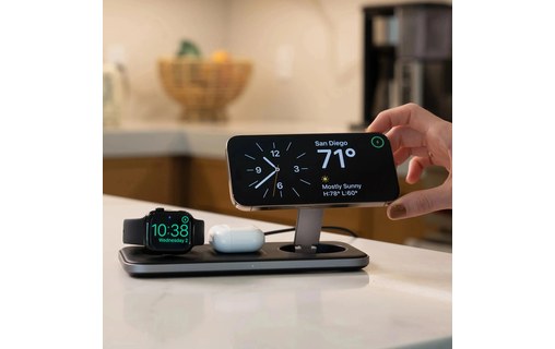 Chargeur sans fil Qi2 (15 W) 3-en-1 - Satechi Trio Wireless Charging Pad