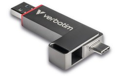 Clé USB-C et USB-A Verbatim Dual QuickStick 128 Go - Gris - USB 3.2