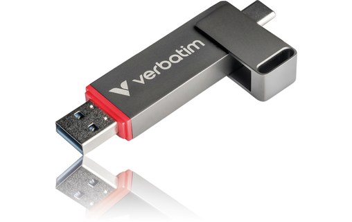 Clé USB-C et USB-A Verbatim Dual QuickStick 256 Go - Gris - USB 3.2