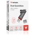 Clé USB-C et USB-A Verbatim Dual QuickStick 128 Go - Gris - USB 3.2