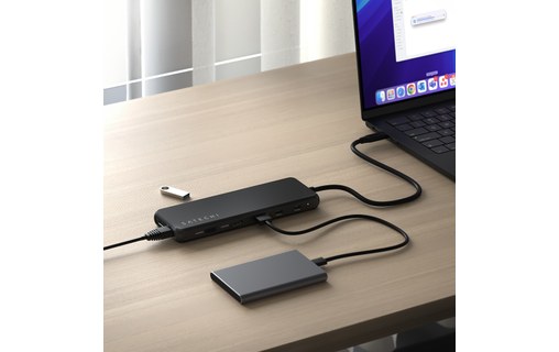 Dock USB-C 13 ports - Satechi 13-in-1 Triple Display Multiport Adapter - Noir