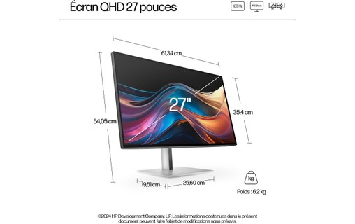 Écran 27" HP Série 7 Pro 727pq - 120 Hz USB-C