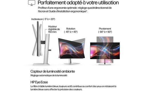 Écran 27" HP Série 7 Pro 727pu - 120 Hz USB-C Thunderbolt 4