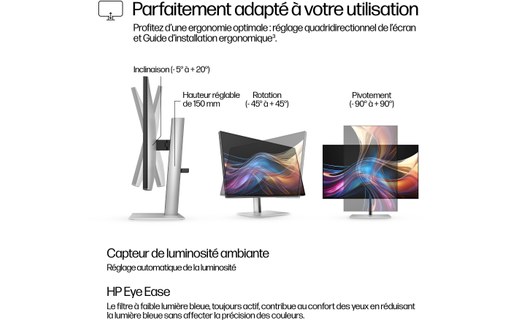 Écran 27" HP Série 7 Pro 727pq - 120 Hz USB-C