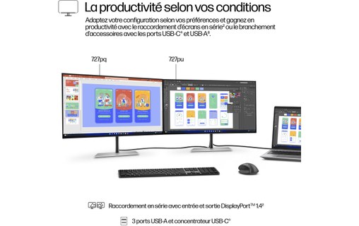 Écran 27" HP Série 7 Pro 727pq - 120 Hz USB-C