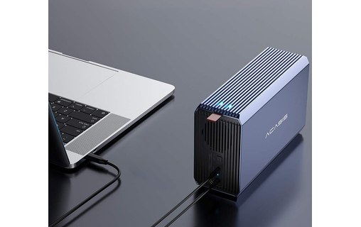 Boîtier RAID Acasis EC-7352 2 baies USB-C et USB-A - Pour disques 2,5" / 3,5"