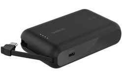 Batterie externe USB-C 10K (20 W, câble intégré) - Belkin BoostCharge Pro noire