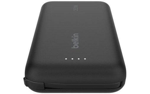 Batterie externe USB-C 10K (20 W, câble intégré) - Belkin BoostCharge Pro noire