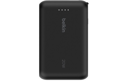 Batterie externe USB-C 10K (20 W, câble intégré) - Belkin BoostCharge Pro noire