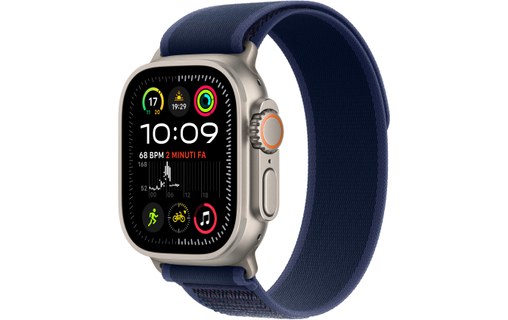 Apple Watch Ultra 2 Titane naturel Boucle Trail Bleu - S/M