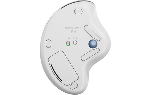 Souris sans fil Logitech Ergo M575S - Blanche - Ergonomique, Trackball