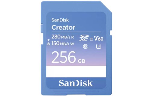 Carte SDXC SanDisk Creator 256 Go, UHS-II