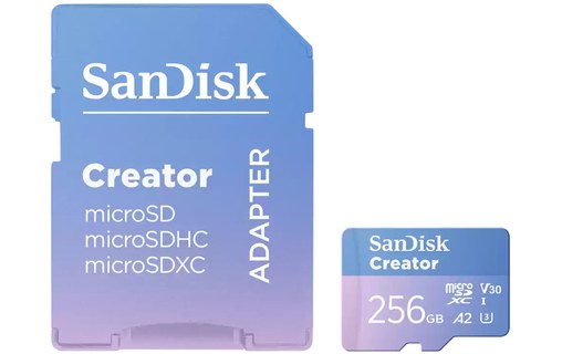 Carte microSDXC SanDisk Creator 256 Go, UHS-I