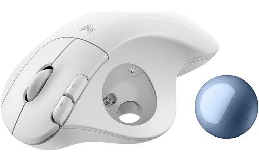 Souris sans fil Logitech Ergo M575S - Blanche - Ergonomique, Trackball
