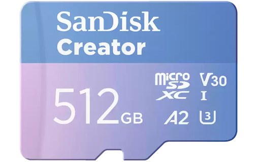 Carte microSDXC SanDisk Creator 512 Go, UHS-I