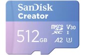 Carte microSDXC SanDisk Creator 512 Go, UHS-I