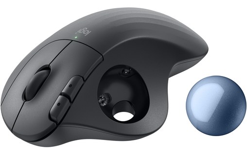 Souris sans fil Logitech Ergo M575S - Graphite - Ergonomique, Trackball