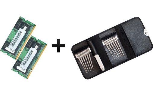 Mémoire RAM 4 Go (2 x 2 Go) DDR2 SODIMM 667 MHz PC2-5300 + Kit tournevis