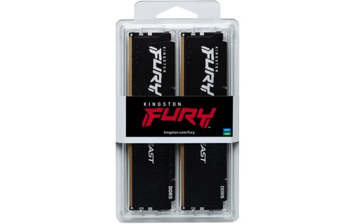 Mémoire DIMM DDR5 6000MHz Kingston, 32Gb (2x 16Gb) Fury Beast Noir RGB EXPO _ K