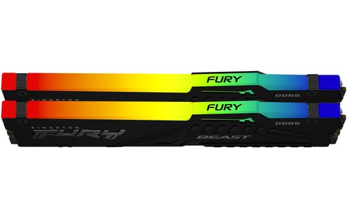 Mémoire RAM Kingston FURY Beast RGB 128 Go (2 x 64 Go) DDR5 5600 MHz CL36