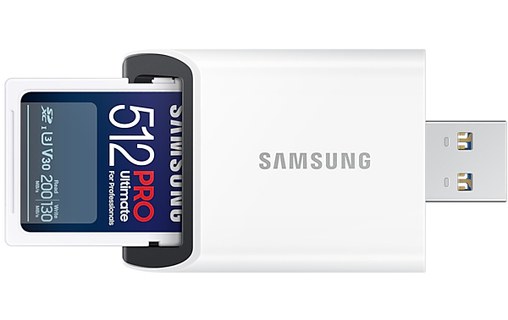 Carte SDXC Samsung PRO Ultimate 512 Go avec adaptateur USB, UHS-I, V30