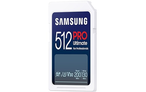 Carte SDXC Samsung PRO Ultimate 512 Go avec adaptateur USB, UHS-I, V30