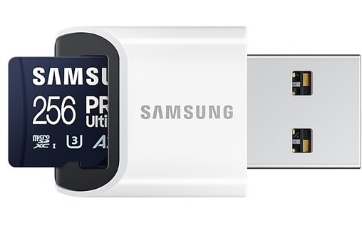 Carte microSDXC Samsung PRO Ultimate 256 Go avec adaptateur SD, UHS-I, V30