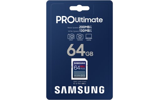 Carte SDXC Samsung PRO Ultimate 64 Go, UHS-I, V30