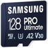 Carte microSDXC Samsung PRO Ultimate 128 Go avec adaptateur SD, UHS-I, V30