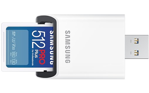 Carte SDXC Samsung PRO Plus 512 Go avec adaptateur USB, UHS-I, V30