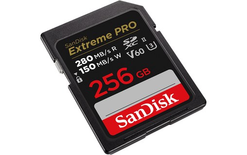 Carte SDXC SanDisk Extreme Pro 256 Go, UHS-II, V60