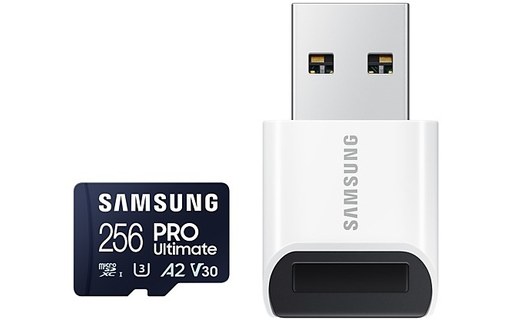 Carte microSDXC Samsung PRO Ultimate 256 Go avec adaptateur SD, UHS-I, V30