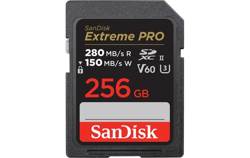 Carte SDXC SanDisk Extreme Pro 256 Go, UHS-II, V60