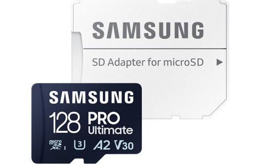 Carte microSDXC Samsung PRO Ultimate 128 Go avec adaptateur USB, UHS-I, V30
