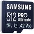 Carte microSDXC Samsung PRO Ultimate 512 Go avec adaptateur SD, UHS-I, V30