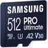 Carte microSDXC Samsung PRO Ultimate 512 Go avec adaptateur USB, UHS-I, V30