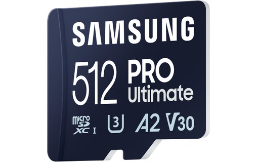 Carte microSDXC Samsung PRO Ultimate 512 Go avec adaptateur USB, UHS-I, V30