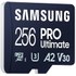Carte microSDXC Samsung PRO Ultimate 256 Go avec adaptateur SD, UHS-I, V30