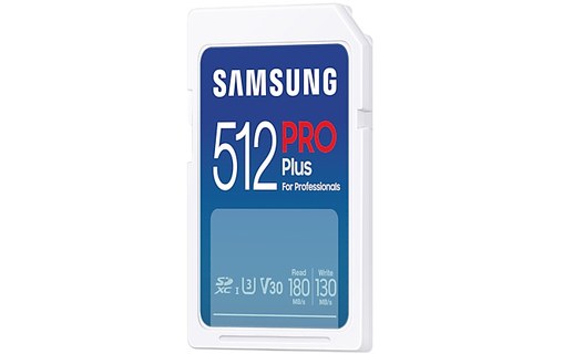 Carte SDXC Samsung PRO Plus 512 Go avec adaptateur USB, UHS-I, V30