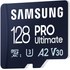 Carte microSDXC Samsung PRO Ultimate 128 Go avec adaptateur USB, UHS-I, V30