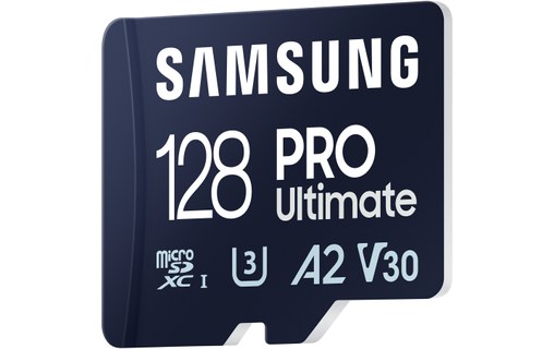 Carte microSDXC Samsung PRO Ultimate 128 Go avec adaptateur USB, UHS-I, V30